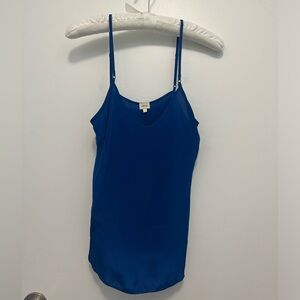 Aritzia Wilfred Royal Blue Silk Tank Top